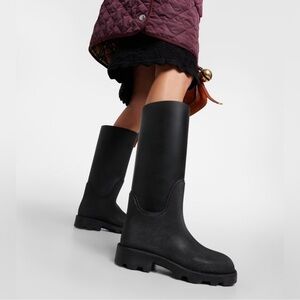 🖤 Burberry Knee High Rubber Rain Boots NWT